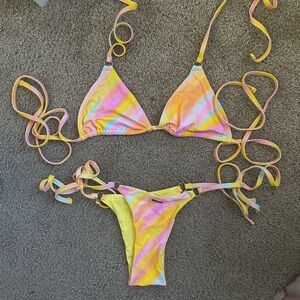 Blackbough Yellow Tie Dye Bikini Set